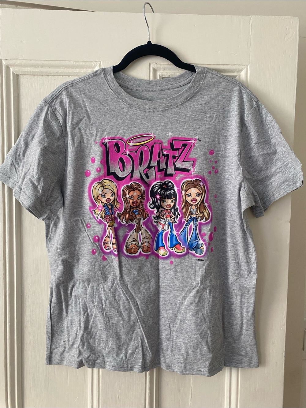 Bratz Short-Sleeve Graphic Tee - Gray with Pink Print